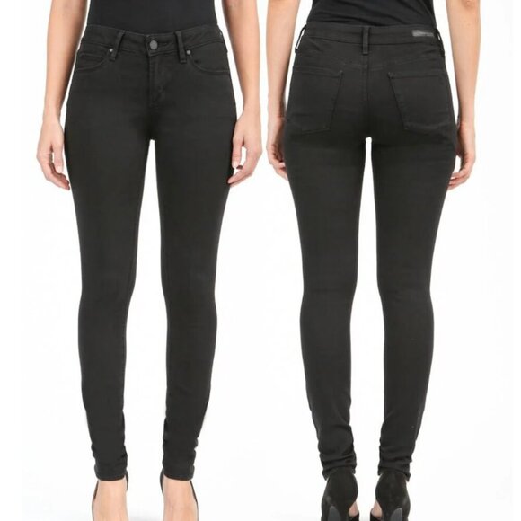 ARTICLES OF SOCIETY Mya Skinny Jeans Solid Black Mid Rise Full Length Stretch 27 - Picture 1 of 14
